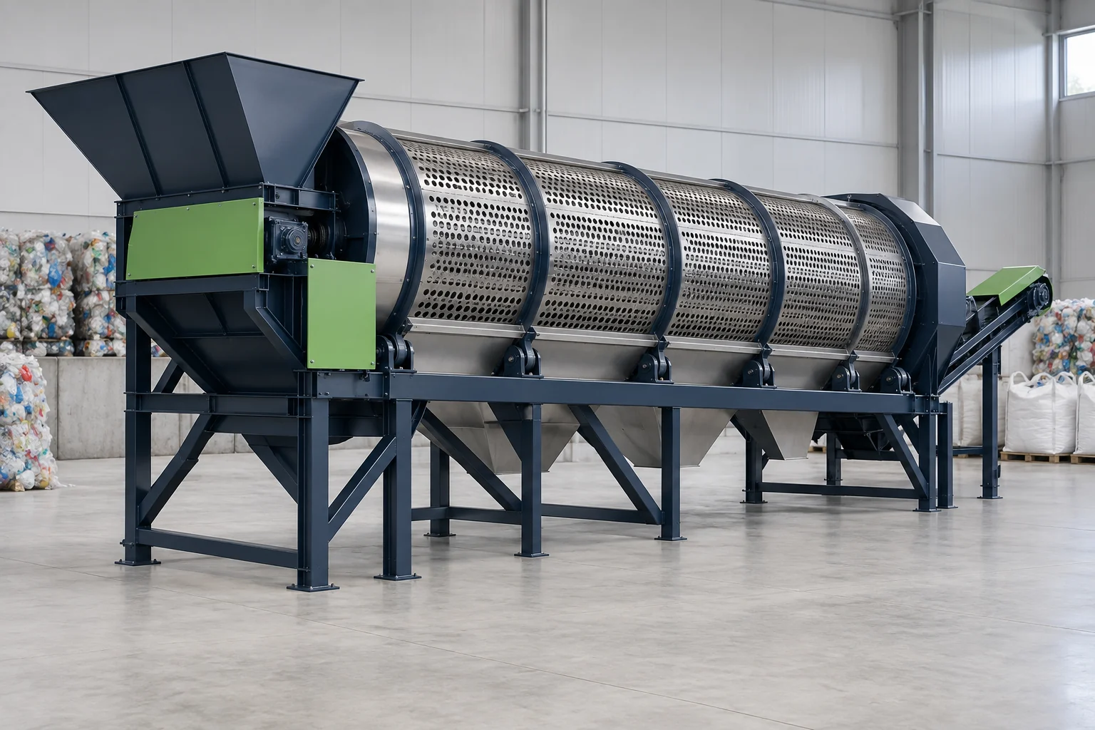 Illustrative AI concept of Trommel Screen; not a verified Rayli model.