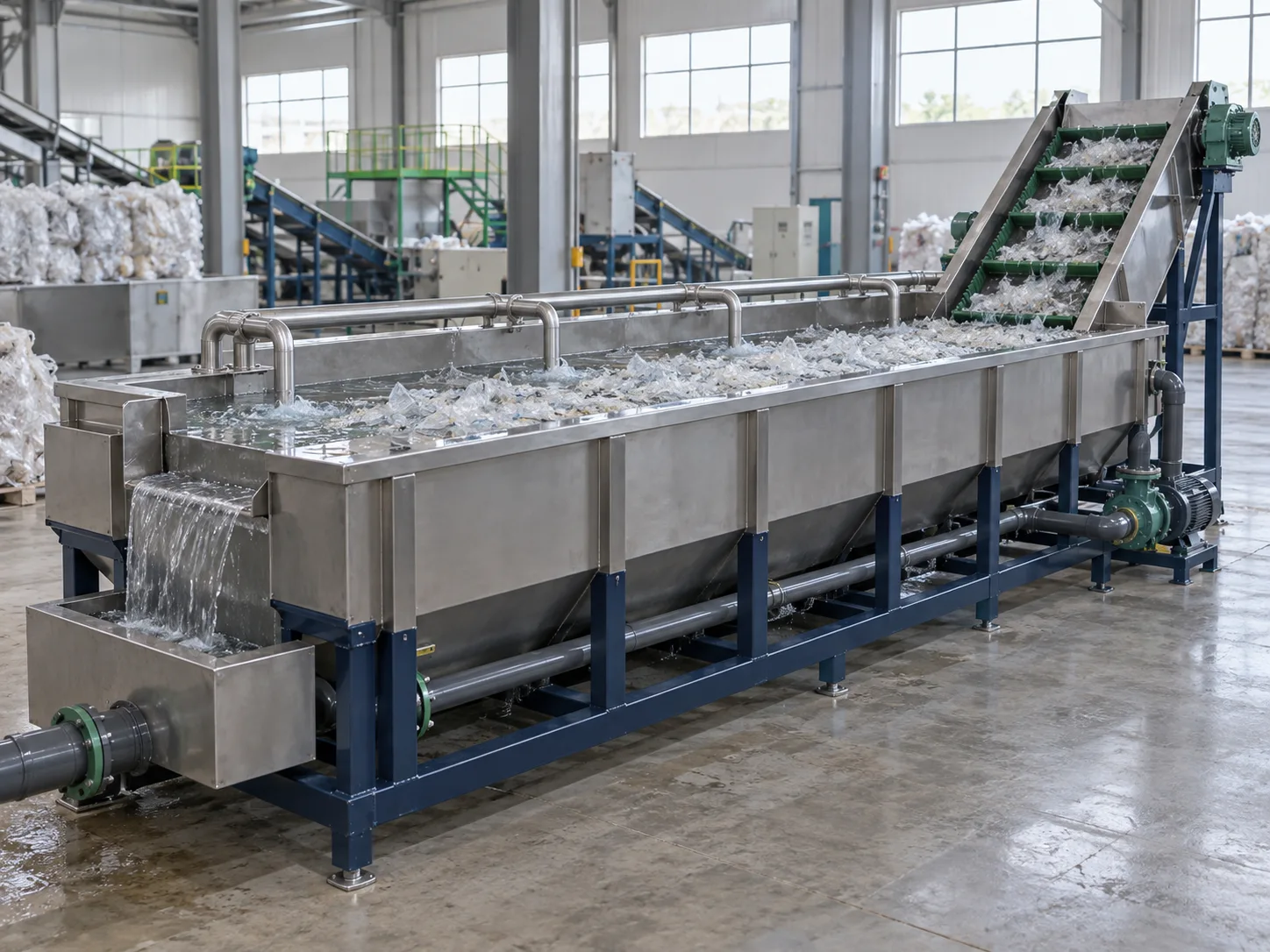 Illustrative plastic film washing and separation tank; not a Rayli product model.