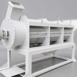 Cutaway view of high speed centrifugal dryer showing internal rotor, screen and working chamber