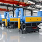 Industrial high speed dryer to remove surface water from washed plastic flakes
