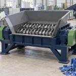 Illustrative AI concept of Double Shaft Shredder; not a verified Rayli model.