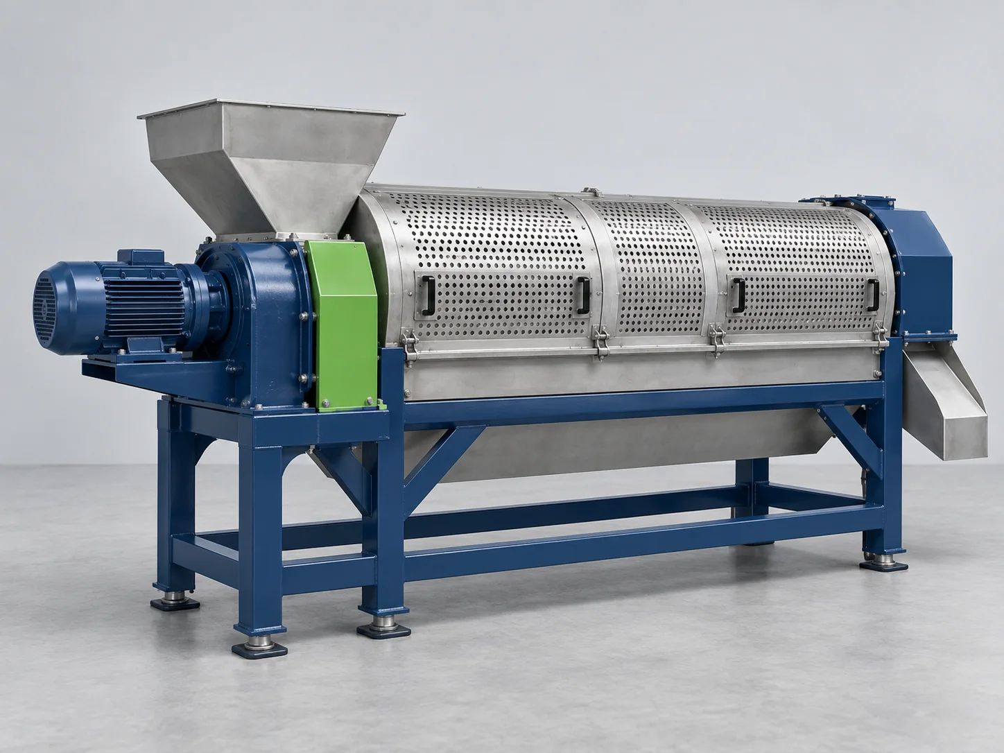 AI-generated concept image of a plastic dewatering machine; not a Rayli product model.