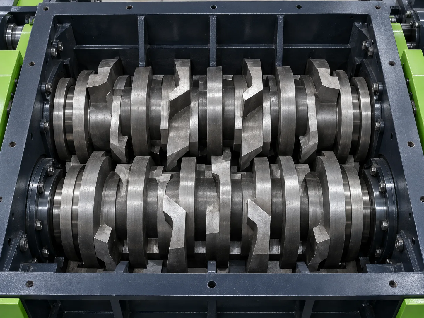 AI-generated close-up concept of a shredder rotor; not a verified Rayli component.
