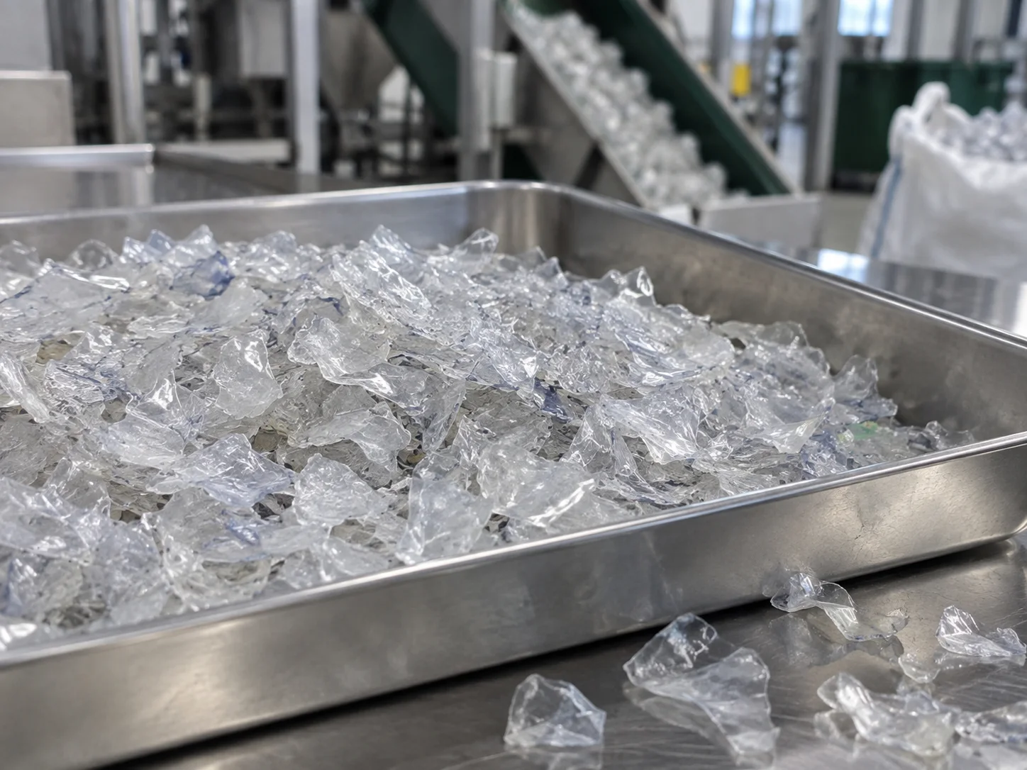 Illustrative concept image of clean PET flakes; not a Rayli product sample.
