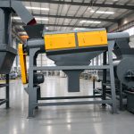 Single barrel friction washing equipment used in PET recycling line to upgrade flake cleanliness