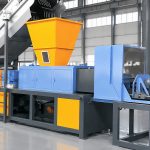 Film plastic squeezing machine, using internal screw to extrude water from waste plastic film before granulation