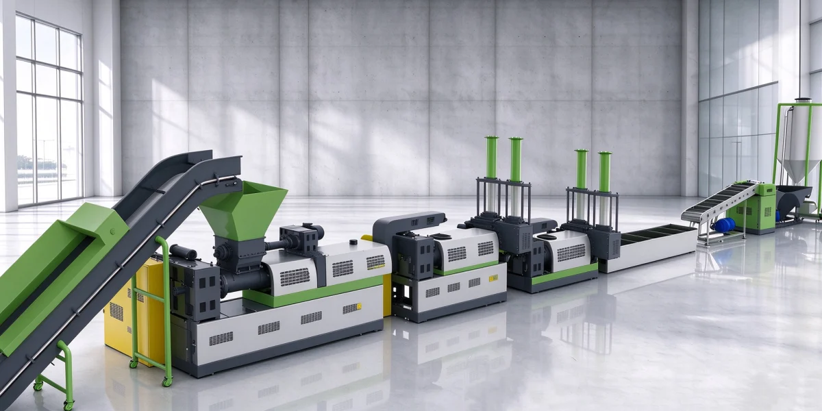 Plastic pelletizing systems for recycled plastic flake pellet production