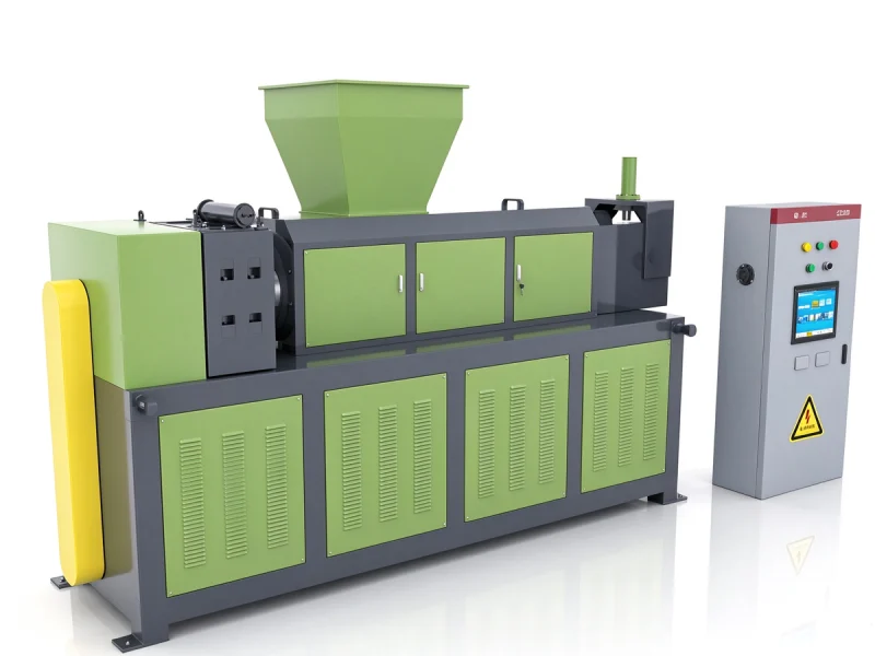 Squeezing machine for waste plastic film recycling, screw extrusion dehydrator to reduce moisture for granulation